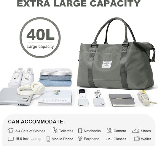 Travel Duffel Bag,Sports Tote Gym Bag,Shoulder Weekender Overnight Bag for Women