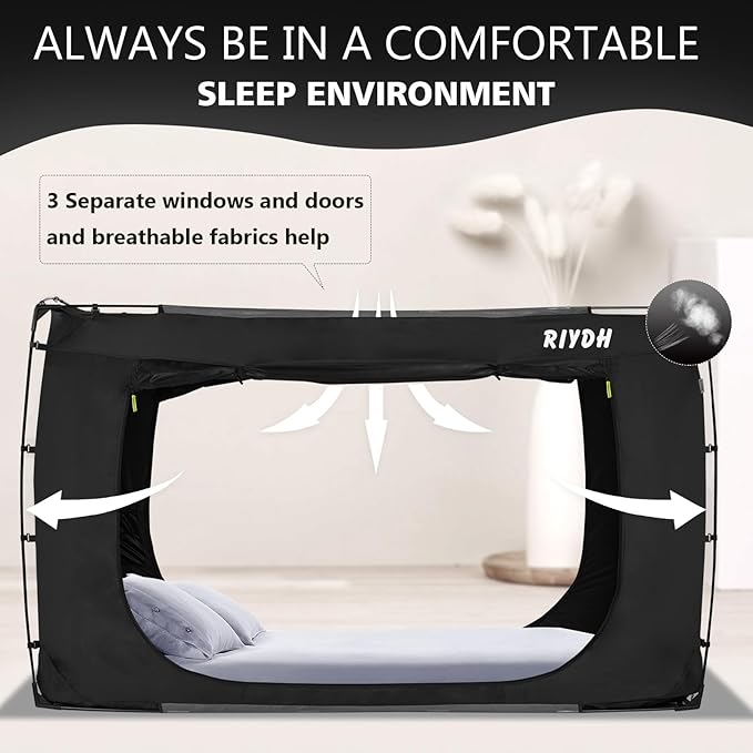 Bed Tent Bed Canopy King Size Tents for Adult and Kids- Original Design Portable Dream Tent Indoor Sleeping Tents 80% Blackout with 3 Doors Breathable Big Space Tents