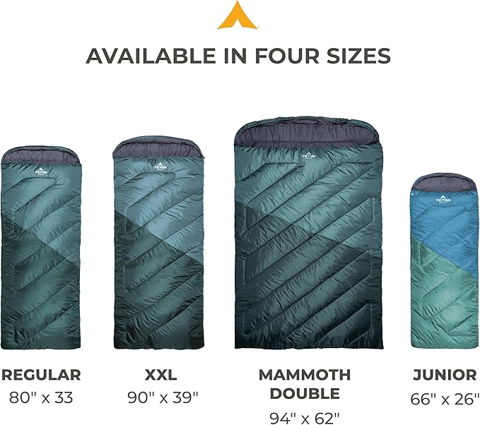 Teton Celsius Regular, -25F, 20F, 0F Degree Sleeping Bags, All Weather Bag for Adults and Kids, Camping Made Easy and Warm, Travel Sack Included