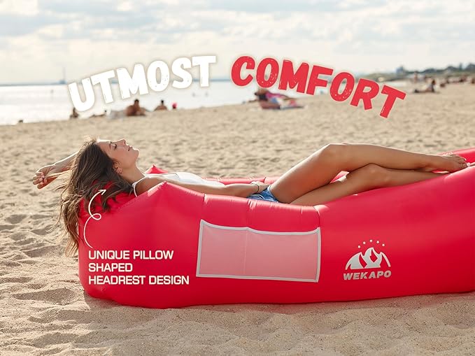 WEKAPO Inflatable Lounger Air Sofa Hammock-Portable,Water Proof& Anti-Air Leaking Design-Ideal Couch for Backyard Beach Traveling Camping Picnics & Music Festivals