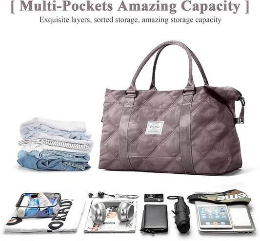 Travel Duffel Bag,Sports Tote Gym Bag,Shoulder Weekender Overnight Bag for Women