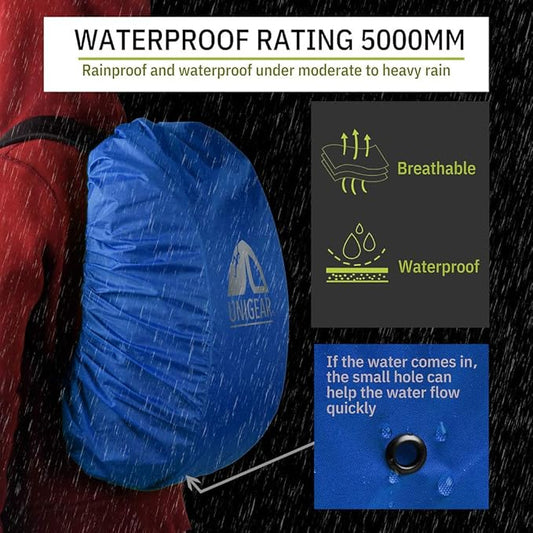 Unigear Backpack Rain Cover Waterproof Rating 5000mm, Ultraportable and Durable with 2 Anti-Slip Buckle Strap, Integrated Carry Pouch Design