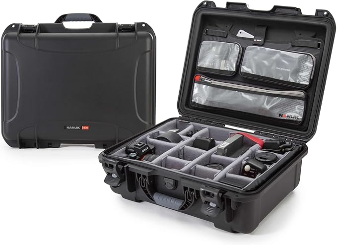 Nanuk 930 Pro Photo Kit Camera Case with Transparent, Zippered and Anti-Tear Compartments and Soft Grip Handle (26.5 Liters, Black)