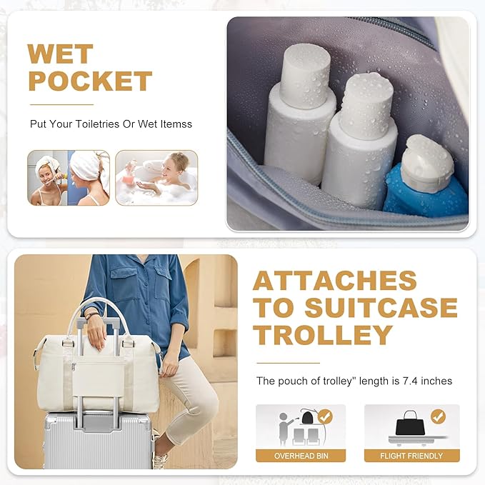 Travel Duffel Bag,Sports Tote Gym Bag,Shoulder Weekender Overnight Bag for Women