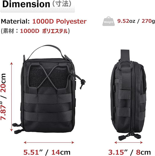 Azarxis Equipment Multi-Purpose Tactical EDC Admin MOLLE Pouch Utility Tools Bag Organizer Military Waist Belt Modular Attachment