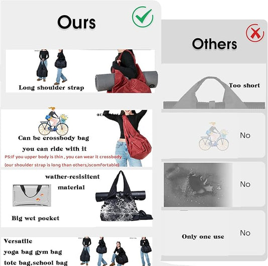 Gym bag with yoga mat holder Gym Bag for Women yoga bag with Shoes Compartment and Wet Dry Storage Pockets with Adjustable yoga mat holder (blue)