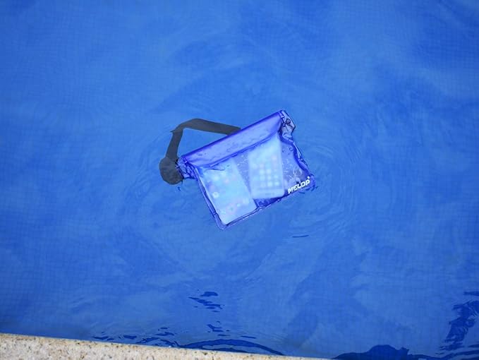 Waterproof Pouch Bag with Adjustable Shackle Strap Protect Phone and Items Dry and Clean from Water Submersion When Rainning Boating Swimming Kayaking Fishing Water Parks