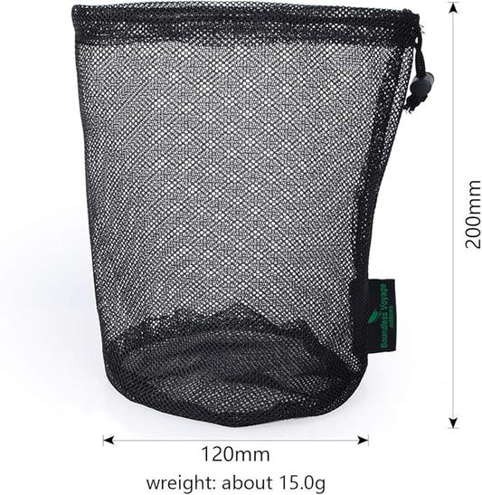 5pcs Nylon Mesh Drawstring Bag Sports Equipment Bag Outdoor L
