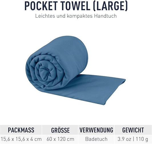 Sea to Summit Portable Pocket Towel for Camping, Gym, and Travel