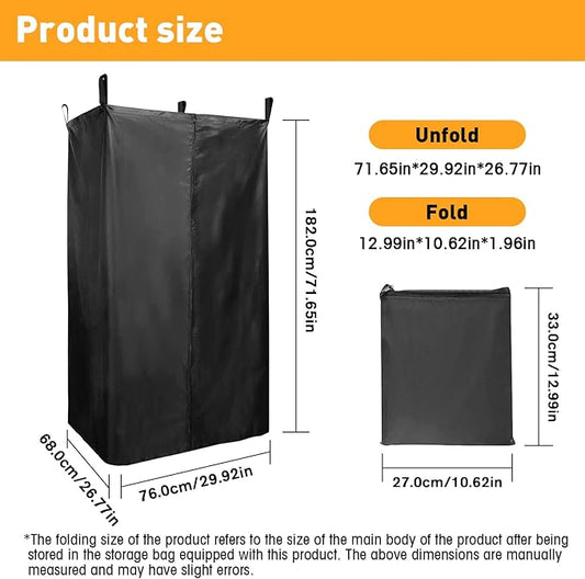 Privacy Tent for Boat, Portable Changing Room, Polyester Tent with Zipper, Suitable for Pontoon Boat Mall Studio Dressing Room 27" W x 30" D x 72" H