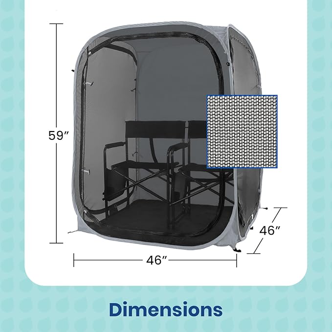 WeatherPod® The Original Shark Tank MyPod™ Mesh 1-2 Person Pop-Up Screen Pod - Keeps Out Bugs, Mosquitos, and Harmful UV Rays - UPF 50 for Maximum Protection from The Sun