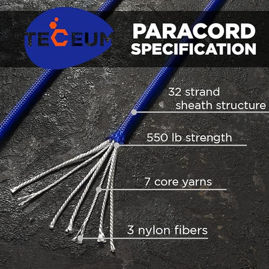 TECEUM Heavy Duty Rope 1000 – 1000ft / 200ft / 100ft / 50ft – 40+ Colors – Utility Rope for Survival & Camping Gear – Nylon String, Camping Rope, para Cord, Utility Nylon Rope, Tent Cord