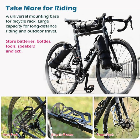 5L Bike Fork Bag with Multipurpose Cage for Cycling Touring,Lightweight Bicycle Waterproof Dry Cargo Rack Bag for MTB,Road,Mountain,Folding bikes