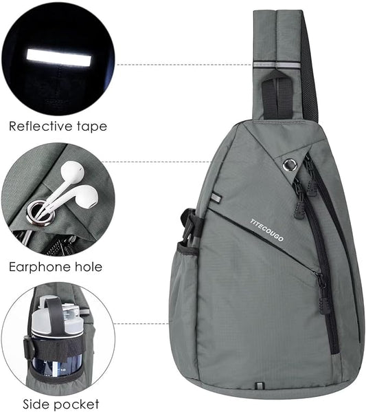 TITECOUGO Sling Bag Crossbody Shoulder Outdoor Travel Hiking Backpack for Women & Men