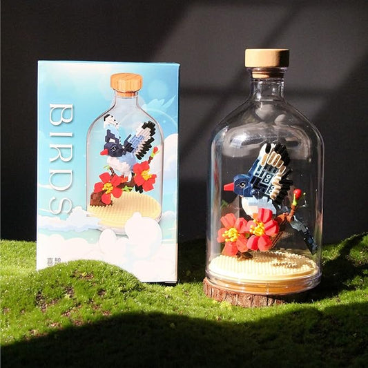 Thcbme Bird Animals Building Block Toy Set, Parrot, Swallow, Eagle, Creative Set to Build and Display, Compatible with Lego 6254100 Building Accessory, Great Gift for Kids with Ages 6+(Magpie 489pcs)