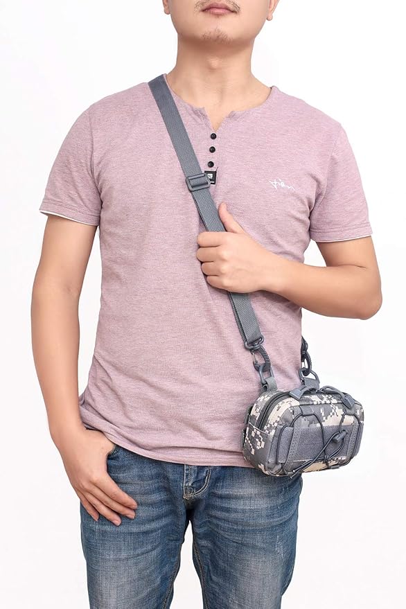 Tactical Molle Horizontal Admin Pouch Compact 1000D Utility EDC Tool Bag with Shoulder Strap