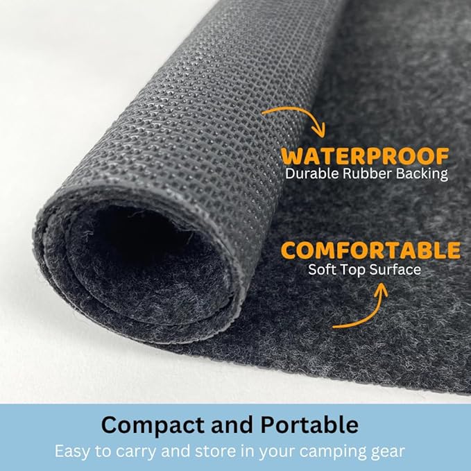 Tent Carpet Mat Camping Floor Rug Waterproof Durable Thick Portable and Foldable Lightweight Pad Insulated Picnic Non-Slip Carpet Outdoor Accessory (58"x 72" (with Carry Bag))