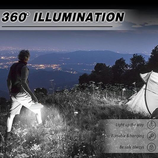 2-Pack Solar Camping Lantern DIBMS LED Portable Solar USB Rechargeable Flashlight Waterproof Lights w/ Remote Emergency Power Bank for Camping Hurricanes Power Outages Homes Indoor Outdoor