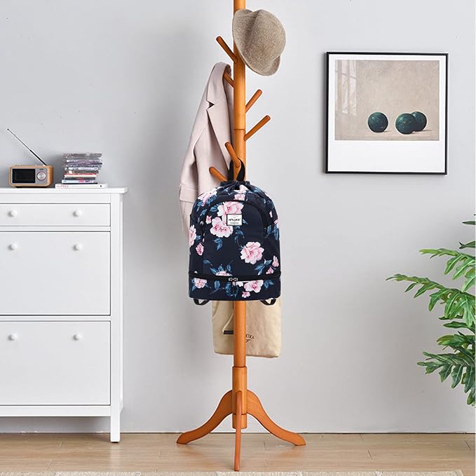 Dry Wet Drawstring Backpack with Shoe Compartment for Women Adjustable Gym Bag