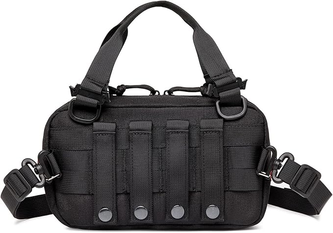 Tactical Molle Admin Pouch of Laser Cut Design,Medical EMT Organizer with Phone Pouch,EDC EMT Pack IFAK Tool Holder with US Patch (Small Black-Include Accessories)