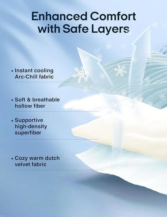 ZonLi Dog Cooling Mat, 36" x 23" Medium, Reversible Cooling Pad for Dogs & Cats (Cool & Warm), Durable & Machine Washable, Pet Mat for Crate, Kennel, Bed, Sofa, Polar Blue