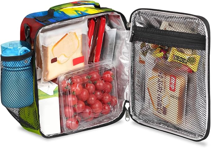 Parrot Lunch Bag, Tropical Bird Parrot Kids Lunch Box Reusable Insulated Lunch Bag for Boys Girls Back to School Thermal Cooler Lunch Tote Leakproof Lunch Box with Shoulder Strap for School Daycare