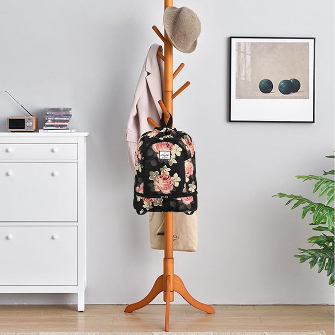 Dry Wet Drawstring Backpack with Shoe Compartment for Women Adjustable Gym Bag