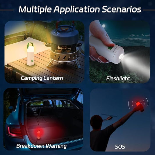 2PK Camping Lantern, 350 Hours Running Time Rechargeable Lantern, 3200mAh Lantern Flashlight with 4 Modes, Waterproof Tent Light for Hiking, Emergency, Power Outages