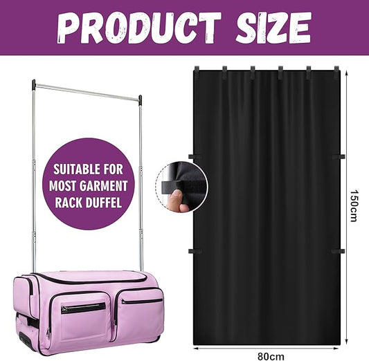 RunNico 59'' x 31.5'' Privacy Curtain for Dance Bag, Portable Dancer Changing Curtain with Storage Bag, Backstage Privacy Changing Room for Training Competition Backstage Outdoor Camping (Black)