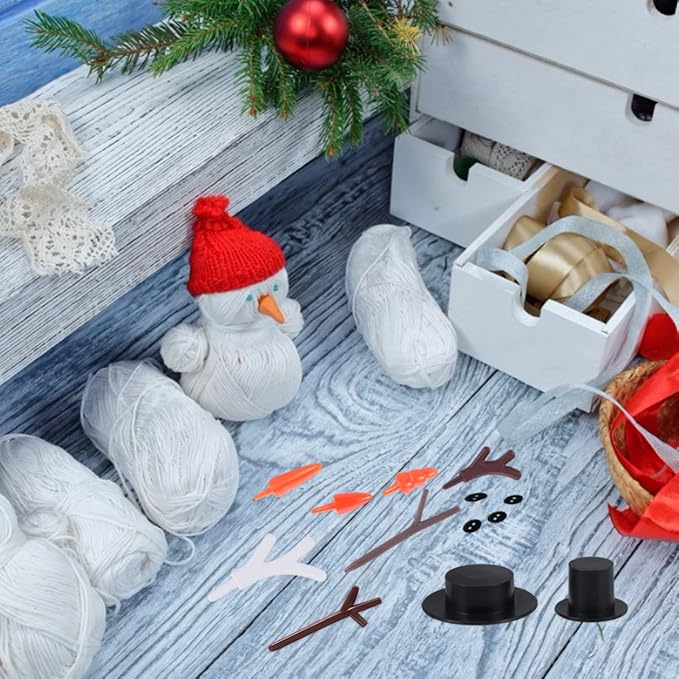 Ciieeo Decked Accessories White 332pcs Snowman Crafts Snowman Craft Kit Build Your Snowman Kit Snowman Craft Supplies DIY Kit with Nativity Accessories