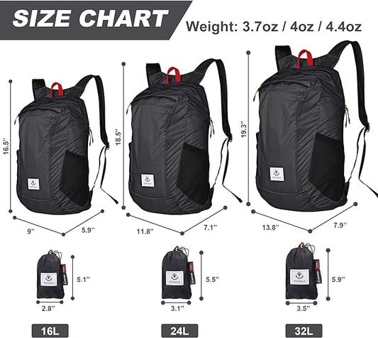 4Monster Hiking Daypack,Water Resistant Lightweight Packable Backpack for Travel Camping Outdoor