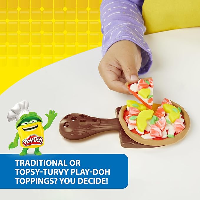 Play-Doh Kitchen Creations Stamp 'n Top Pizza Oven Toy, 5 Modeling Compound Colors, Back to School Classroom Supplies, Play Food & Cooking Toys for Kids, Preschool Toys, Ages 3+