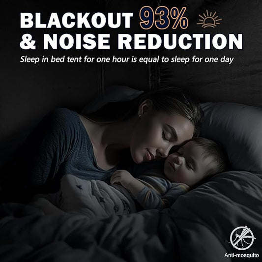 Bed Tent Bed Canopy King Size Tents for Adult and Kids- Original Design Portable Dream Tent Indoor Sleeping Tents 80% Blackout with 3 Doors Breathable Big Space Tents