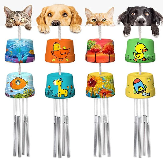 3-Pack DIY Wind Chime Kits- Arts and Crafts for Boys Girls Kids Ages 8-12 4-8 6-8 5-7 3-5, Construct & Paint Birthday Holiday for Kids