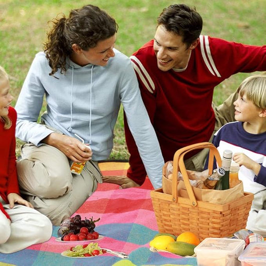 G GOOD GAIN Waterproof Picnic Blanket Portable with Carry Strap for Beach Mat or Family Outdoor Camping Party (red Plaid)