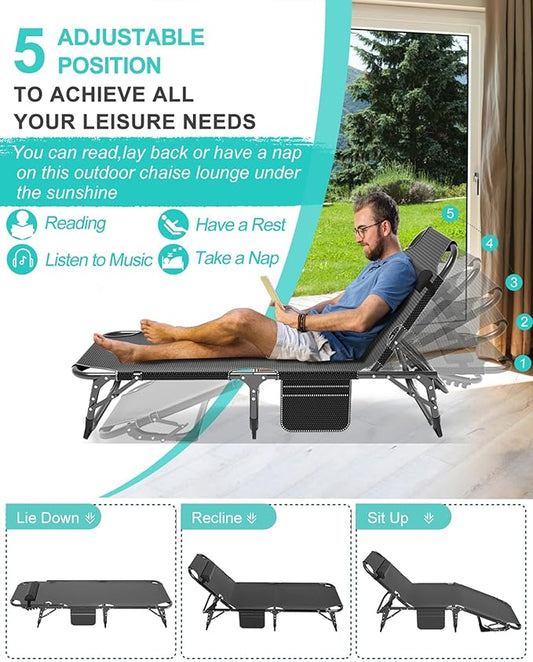 ABORON Folding Camping Cot for Adults, Heavy Duty 3-in-1 Bed for Guest Sleeping, Adjustable Double-Layer 1200D with Mattress & Carrying Bag for Home, Office, Vacation, Hospital Use