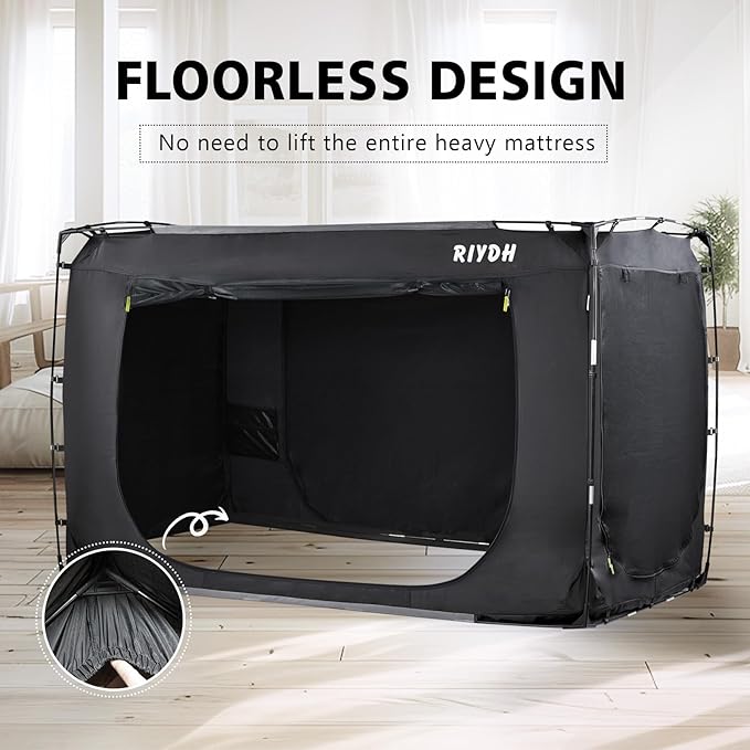Bed Tent Bed Canopy Full Size Tents for Adult and Kids- Original Design Portable Dream Tent Indoor Sleeping 80% Blackout with 3 Doors Breathable Big Space Tents