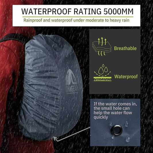Unigear Backpack Rain Cover Waterproof Rating 5000mm, Ultraportable and Durable with 2 Anti-Slip Buckle Strap, Integrated Carry Pouch Design