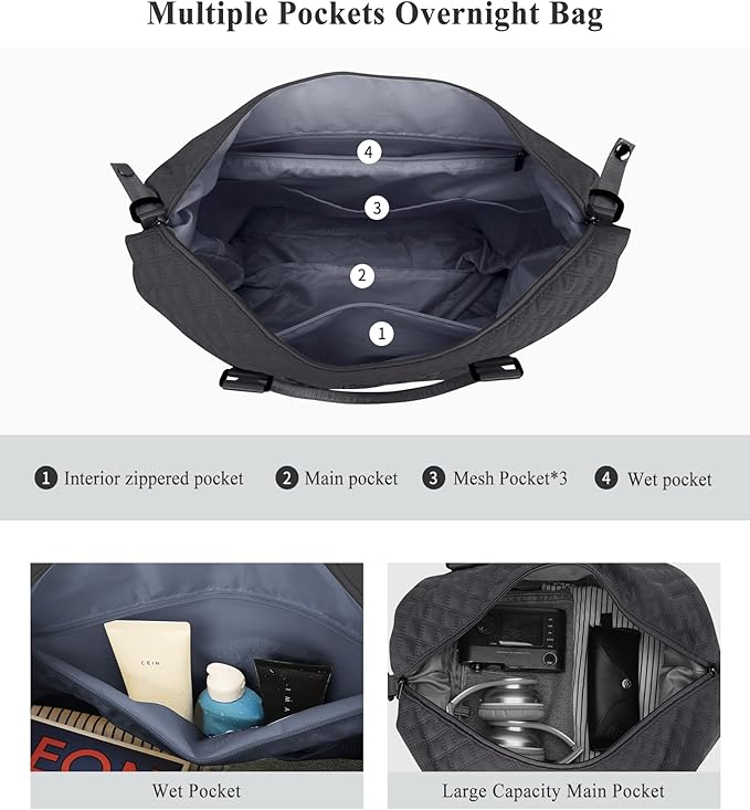 Travel Duffel Bag,Sports Tote Gym Bag,Shoulder Weekender Overnight Bag for Women