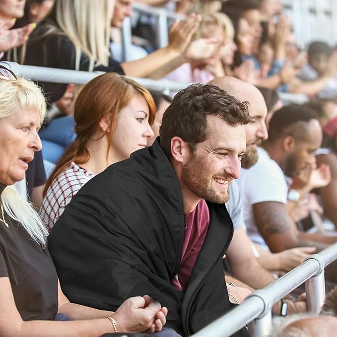 Fleece Waterproof Outdoor Blanket, Windproof Stadium Blanket for Camping, Picnics, and Sports Stay Dry and Comfortable 80"x58"