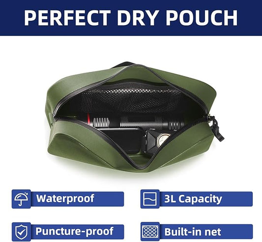 THURSO SURF Waterproof Fanny Pack Dry Bag Floating Pouch Bag Adjustable Waist Strap Keep Your Phone and Valuables Safe/Dry SUP Accessories for Kayaking Paddle Board Snorkeling Boating (Olive)