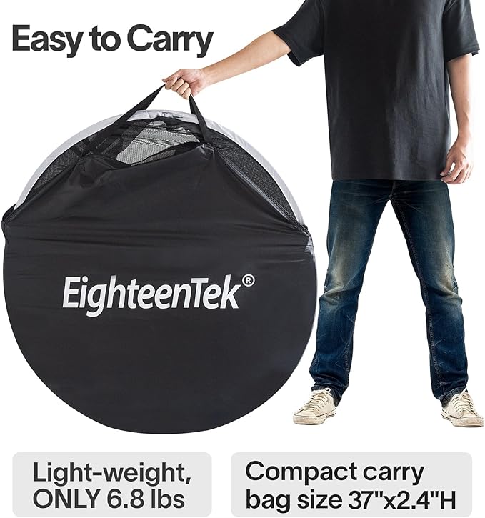 EighteenTek Shower Tent Camping, 2-Room Portable Changing Room, Outdoor Shower Enclosure, Pop Up Privacy Tent Shelter with Floor & Doors, Changing Tent, Camping Toilet, Bathroom