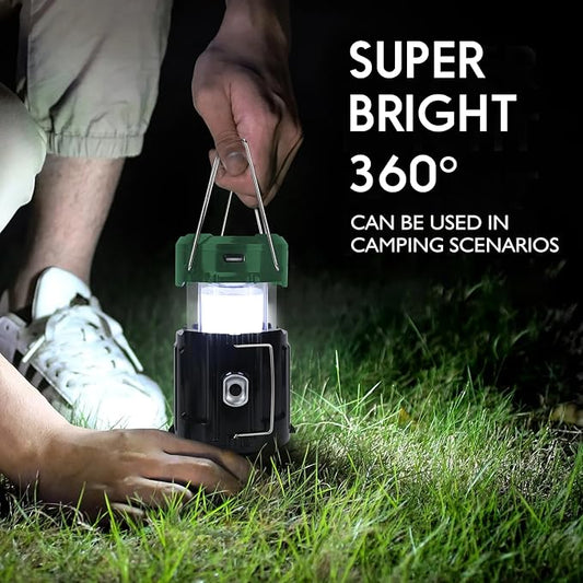 3 in 1 Portable Lantern - Collapsible Lightweight Camping Lantern for Power Outages Solar Flashlight Survival Kits for Indoor Outdoor Tent Home Emergency Essentials Hiking