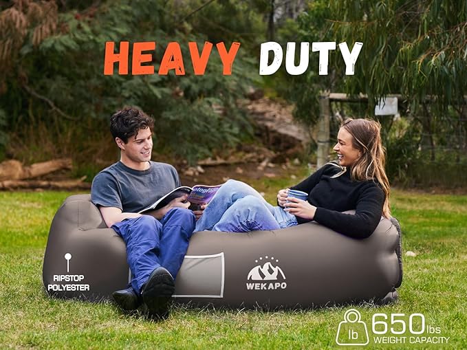WEKAPO Inflatable Lounger Air Sofa Hammock-Portable,Water Proof& Anti-Air Leaking Design-Ideal Couch for Backyard Beach Traveling Camping Picnics & Music Festivals