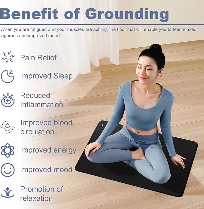 Grounding Mat for Improving Sleep, Grounding Pad for Health, Grounding Bed Mat with Grounding Cord for Better Working (13 * 23.6inch)