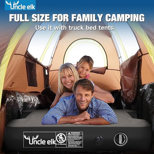 Truck Bed Mattress 5.5-5.8ft: Inflatable Full Size Truck Bed Air Mattress with Wireless Rechargeable Pump, Pickup Mattress with Carry Bag (Grey)