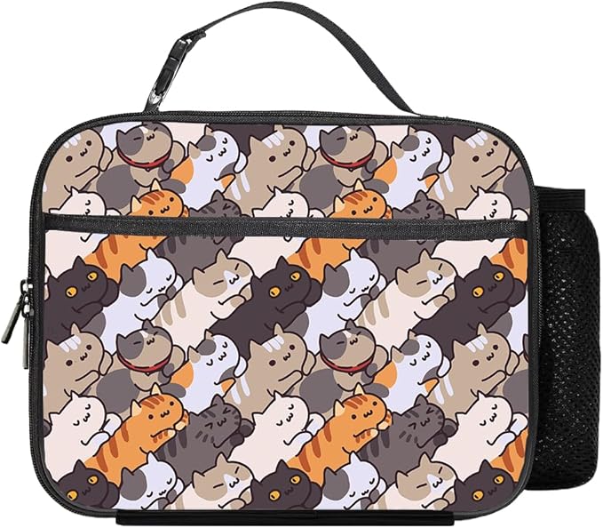 Cat Lunch Bag Reusable Insulated Lunch Box Keep Food Cooler Thermal Lunch Tote for Women Men