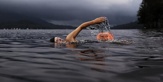 Swim Buoy for Open Water with Dry Bag - 20L Lightweight Floating Device with Built-in Waterproof Swimming Bag for Swimmers - Highly Visible Ocean Tow Float with Adjustable Waist Straps