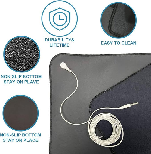 Grounding Mat for Improving Sleep, Grounding Pad for Health, Grounding Bed Mat with Grounding Cord for Better Working (11.6IN * 39IN)