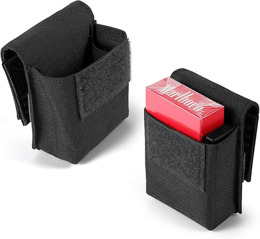 2 Pack Tactical Pouches, Molle EDC Compact Pouch Small Utility Pouch Accessories Battery Cigarette Case Card Holder Lighter Slot Mini Cigar Belt Waist Pack